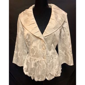 New J Jill Peplum Jacquard Blazer Jacket